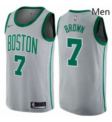 Mens Nike Boston Celtics 7 Jaylen Brown Swingman Gray NBA Jersey City Edition Mens Nike Boston Celtics 7 Jaylen Brown Swingman Gray NBA Jersey City Edition