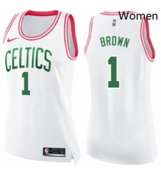 Womens Nike Boston Celtics 1 Walter Brown Swingman WhitePink Fashion NBA Jersey Womens Nike Boston Celtics 1 Walter Brown Swingman WhitePink Fashion NBA Jersey