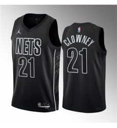 Men Brooklyn Nets 21 Noah Clowney Black 2023 Draft Statement Edition Stitched Basketball Jersey Men Brooklyn Nets 21 Noah Clowney Black 2023 Draft Statement Edition Stitched Basketball Jersey