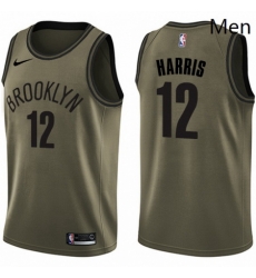 Mens Nike Brooklyn Nets 12 Joe Harris Swingman Green Salute to Service NBA Jersey 