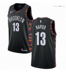 Mens Nike Brooklyn Nets 13 Shabazz Napier Swingman Black NBA Jersey 2018 19 City Edition Mens Nike Brooklyn Nets 13 Shabazz Napier Swingman Black NBA Jersey 2018 19 City Edition