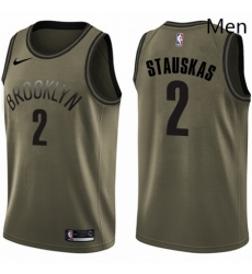 Mens Nike Brooklyn Nets 2 Nik Stauskas Swingman Green Salute to Service NBA Jersey Mens Nike Brooklyn Nets 2 Nik Stauskas Swingman Green Salute to Service NBA Jersey