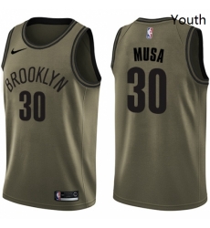 Youth Nike Brooklyn Nets 30 Dzanan Musa Swingman Green Salute to Service NBA Jersey Youth Nike Brooklyn Nets 30 Dzanan Musa Swingman Green Salute to Service NBA Jersey