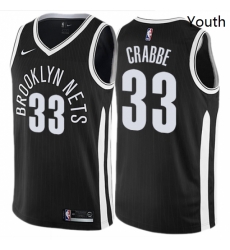 Youth Nike Brooklyn Nets 33 Allen Crabbe Swingman Black NBA Jersey City Edition Youth Nike Brooklyn Nets 33 Allen Crabbe Swingman Black NBA Jersey City Edition