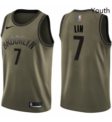 Youth Nike Brooklyn Nets 7 Jeremy Lin Swingman Green Salute to Service NBA Jersey Youth Nike Brooklyn Nets 7 Jeremy Lin Swingman Green Salute to Service NBA Jersey