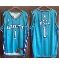 Men Charlotte Hornets 1 LaMelo Ball Blue Stitched Basketball Jersey Men Charlotte Hornets 1 LaMelo Ball Blue Stitched Basketball Jersey