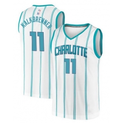 Men Charlotte Hornets 11 Ryan Kalkbrenner White 2025 Draft Association Edition Stitched Basketball Jersey