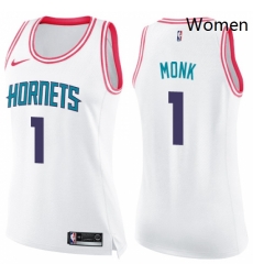 Womens Nike Charlotte Hornets 1 Malik Monk Swingman WhitePink Fashion NBA Jersey Womens Nike Charlotte Hornets 1 Malik Monk Swingman WhitePink Fashion NBA Jersey