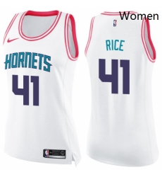 Womens Nike Charlotte Hornets 41 Glen Rice Swingman WhitePink Fashion NBA Jersey Womens Nike Charlotte Hornets 41 Glen Rice Swingman WhitePink Fashion NBA Jersey