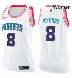 Womens Nike Charlotte Hornets 8 Bismack Biyombo Swingman White Pink Fashion NBA Jersey Womens Nike Charlotte Hornets 8 Bismack Biyombo Swingman White Pink Fashion NBA Jersey