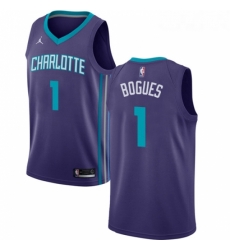 Womens Nike Jordan Charlotte Hornets 1 Muggsy Bogues Authentic Purple NBA Jersey Statement Edition Womens Nike Jordan Charlotte Hornets 1 Muggsy Bogues Authentic Purple NBA Jersey Statement Edition