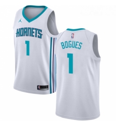 Womens Nike Jordan Charlotte Hornets 1 Muggsy Bogues Authentic White NBA Jersey Association Edition Womens Nike Jordan Charlotte Hornets 1 Muggsy Bogues Authentic White NBA Jersey Association Edition