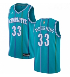 Womens Nike Jordan Charlotte Hornets 33 Alonzo Mourning Authentic Aqua Hardwood Classics NBA Jersey Womens Nike Jordan Charlotte Hornets 33 Alonzo Mourning Authentic Aqua Hardwood Classics NBA Jersey