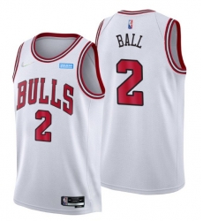 Men Chicago Bulls 2 Lonzo Ball 75th Anniversary White Swingman Stitched Basketball Jersey Men Chicago Bulls 2 Lonzo Ball 75th Anniversary White Swingman Stitched Basketball Jersey
