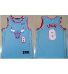 Men Chicago Bulls 8 Zach LaVine Light Blue Stitched Basketball Jersey Men Chicago Bulls 8 Zach LaVine Light Blue Stitched Basketball Jersey