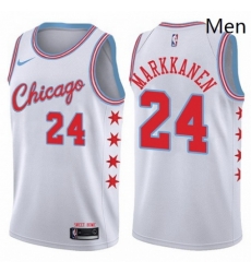 Mens Nike Chicago Bulls 24 Lauri Markkanen Swingman White NBA Jersey City Edition Mens Nike Chicago Bulls 24 Lauri Markkanen Swingman White NBA Jersey City Edition