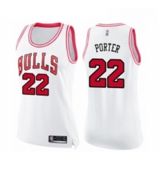 Womens Chicago Bulls 22 Otto Porter Swingman White Pink Fashion Basketball Jerse Womens Chicago Bulls 22 Otto Porter Swingman White Pink Fashion Basketball Jerse