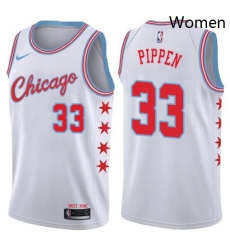 Womens Nike Chicago Bulls 33 Scottie Pippen Swingman White NBA Jersey City Edition Womens Nike Chicago Bulls 33 Scottie Pippen Swingman White NBA Jersey City Edition