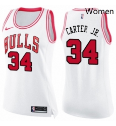 Womens Nike Chicago Bulls 34 Wendell Carter Jr Swingman WhitePink Fashion NBA Jersey Womens Nike Chicago Bulls 34 Wendell Carter Jr Swingman WhitePink Fashion NBA Jersey