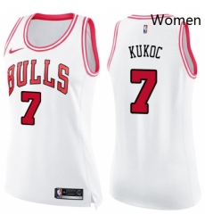 Womens Nike Chicago Bulls 7 Toni Kukoc Swingman WhitePink Fashion NBA Jersey Womens Nike Chicago Bulls 7 Toni Kukoc Swingman WhitePink Fashion NBA Jersey