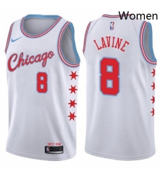Womens Nike Chicago Bulls 8 Zach LaVine Swingman White NBA Jersey City Edition Womens Nike Chicago Bulls 8 Zach LaVine Swingman White NBA Jersey City Edition