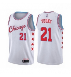 Youth Chicago Bulls 21 Thaddeus Young Swingman White Basketball Jersey City Edition Youth Chicago Bulls 21 Thaddeus Young Swingman White Basketball Jersey City Edition