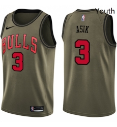 Youth Nike Chicago Bulls 3 Omer Asik Swingman Green Salute to Service NBA Jersey Youth Nike Chicago Bulls 3 Omer Asik Swingman Green Salute to Service NBA Jersey