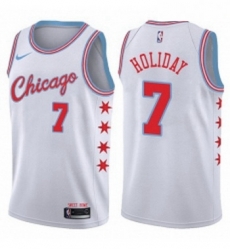 Youth Nike Chicago Bulls 7 Justin Holiday Swingman White NBA Jersey City Edition Youth Nike Chicago Bulls 7 Justin Holiday Swingman White NBA Jersey City Edition