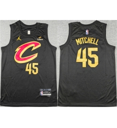 Men Cleveland Cavaliers 45 Donovan Mitchell Black Statement Edition Stitched Jersey Men Cleveland Cavaliers 45 Donovan Mitchell Black Statement Edition Stitched Jersey