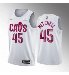 Men Cleveland Cavaliers 45 Donovan Mitchell White Stitched Jersey Men Cleveland Cavaliers 45 Donovan Mitchell White Stitched Jersey