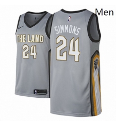 Men NBA 2018 19 Cleveland Cavaliers 24 Kobi Simmons City Edition Gray Jersey Men NBA 2018 19 Cleveland Cavaliers 24 Kobi Simmons City Edition Gray Jersey