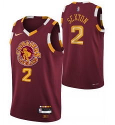Men's Cleveland Cavaliers #2 Collin Sexton Red 2021 2022 75th Anniversary City Edition Swingman Stitched Jersey Men's Cleveland Cavaliers #2 Collin Sexton Red 2021 2022 75th Anniversary City Edition Swingman Stitched Jersey