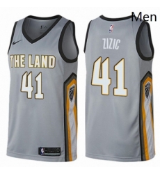 Mens Nike Cleveland Cavaliers 41 Ante Zizic Swingman Gray NBA Jersey City Edition Mens Nike Cleveland Cavaliers 41 Ante Zizic Swingman Gray NBA Jersey City Edition