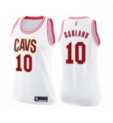 Womens Cleveland Cavaliers 10 Darius Garland Swingman White Pink Fashion Basketball Jersey Womens Cleveland Cavaliers 10 Darius Garland Swingman White Pink Fashion Basketball Jersey