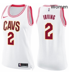 Womens Nike Cleveland Cavaliers 2 Kyrie Irving Swingman WhitePink Fashion NBA Jersey Womens Nike Cleveland Cavaliers 2 Kyrie Irving Swingman WhitePink Fashion NBA Jersey