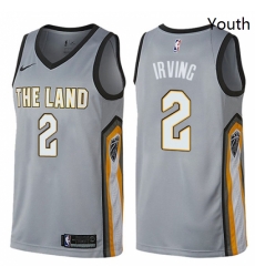 Youth Nike Cleveland Cavaliers 2 Kyrie Irving Swingman Gray NBA Jersey City Edition Youth Nike Cleveland Cavaliers 2 Kyrie Irving Swingman Gray NBA Jersey City Edition