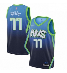 Mavericks 77 Luka Doncic Blue Basketball Swingman City Edition 2019 20 Jersey