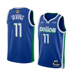 Men Dallas Mavericks 11 Kyrie Irving Blue 2024 Finals City Edition Stitched Basketball Jersey Men Dallas Mavericks 11 Kyrie Irving Blue 2024 Finals City Edition Stitched Basketball Jersey