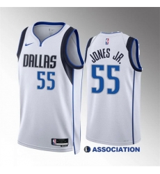 Men Dallas Mavericks 55 Derrick Jones Jr White Association Edition Stitched Basketball Jersey Men Dallas Mavericks 55 Derrick Jones Jr White Association Edition Stitched Basketball Jersey