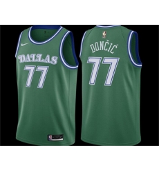Men Dallas Mavericks 77 Luka Doncic Green Classic Edition Stitched Basketball Jersey Men Dallas Mavericks 77 Luka Doncic Green Classic Edition Stitched Basketball Jersey