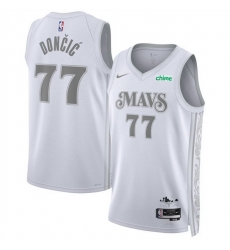 Men Dallas Mavericks 77 Luka Doncic White 2024 25 City Edition Stitched Basketball Jersey