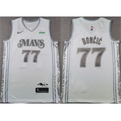 Men Dallas Mavericks 77 Luka Doncic White 2024 25 City Edition Stitched Basketball Jersey