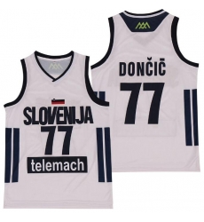 Men Mavericks 77 Luka Doncic Slovenija National Jersey White Men Mavericks 77 Luka Doncic Slovenija National Jersey White