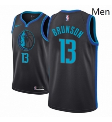Men NBA 2018 19 Dallas Mavericks 13 Jalen Brunson City Edition Anthracite Jersey Men NBA 2018 19 Dallas Mavericks 13 Jalen Brunson City Edition Anthracite Jersey
