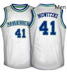 Mens Adidas Dallas Mavericks 41 Dirk Nowitzki Swingman White Throwback NBA Jersey Mens Adidas Dallas Mavericks 41 Dirk Nowitzki Swingman White Throwback NBA Jersey