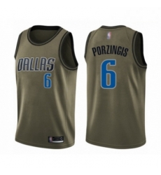 Mens Dallas Mavericks 6 Kristaps Porzingis Swingman Green Salute to Service Basketball Jersey Mens Dallas Mavericks 6 Kristaps Porzingis Swingman Green Salute to Service Basketball Jersey