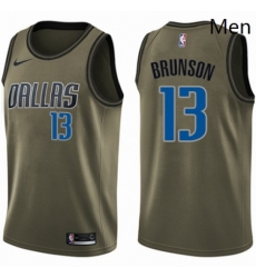 Mens Nike Dallas Mavericks 13 Jalen Brunson Swingman Green Salute to Service NBA Jersey Mens Nike Dallas Mavericks 13 Jalen Brunson Swingman Green Salute to Service NBA Jersey