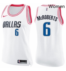 Womens Nike Dallas Mavericks 6 Josh McRoberts Swingman WhitePink Fashion NBA Jersey Womens Nike Dallas Mavericks 6 Josh McRoberts Swingman WhitePink Fashion NBA Jersey