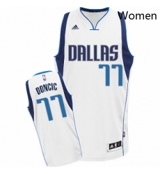 Womens Nike Dallas Mavericks 77 Luka Doncic Swingman White Home NBA Jersey Association Edition Womens Nike Dallas Mavericks 77 Luka Doncic Swingman White Home NBA Jersey Association Edition