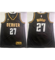Men Denver Nuggets 27 Jamal Murray Black With NO 6 Patch Stitched Jersey Men Denver Nuggets 27 Jamal Murray Black With NO 6 Patch Stitched Jersey